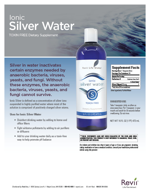 Ionic Silver Water (16 fl oz - Single Bottle) Flyer