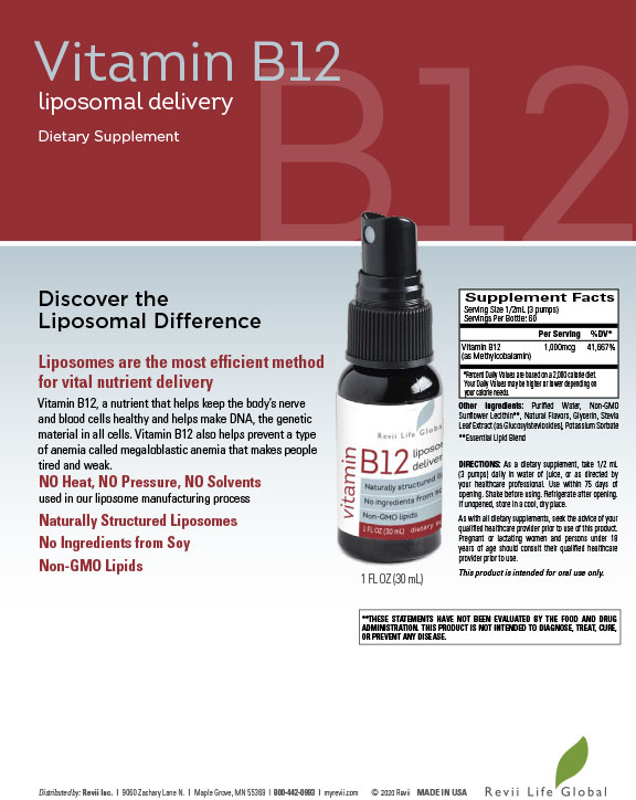 Liposomal Vitamin B12 Spray (1 fl oz - Single Bottle) Flyer