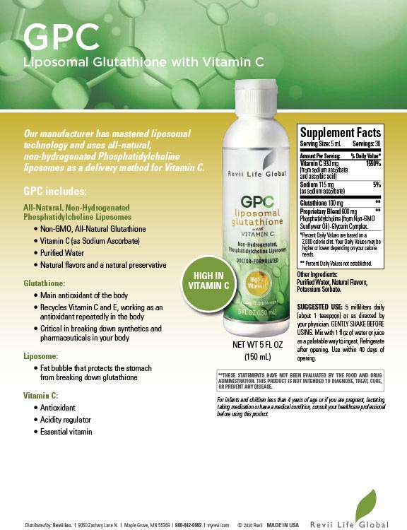 GPC - Liposomal Glutathione with Vitamin C (5 fl oz - Single Bottle) Flyer