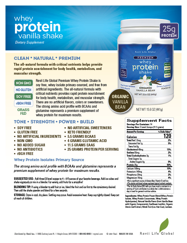 Buy 1 Get 1 Free in January - Vanilla Whey Protein Shake Flyer